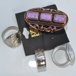 Jewelry rings fantasy rare retro vintage fashion rings gorgeous fantasy lot of 4